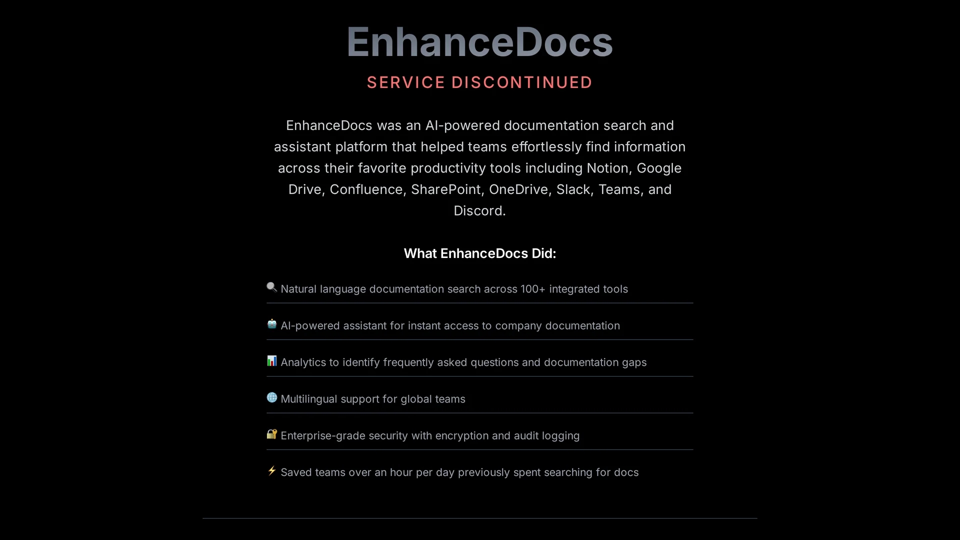 enhancedocs homepage