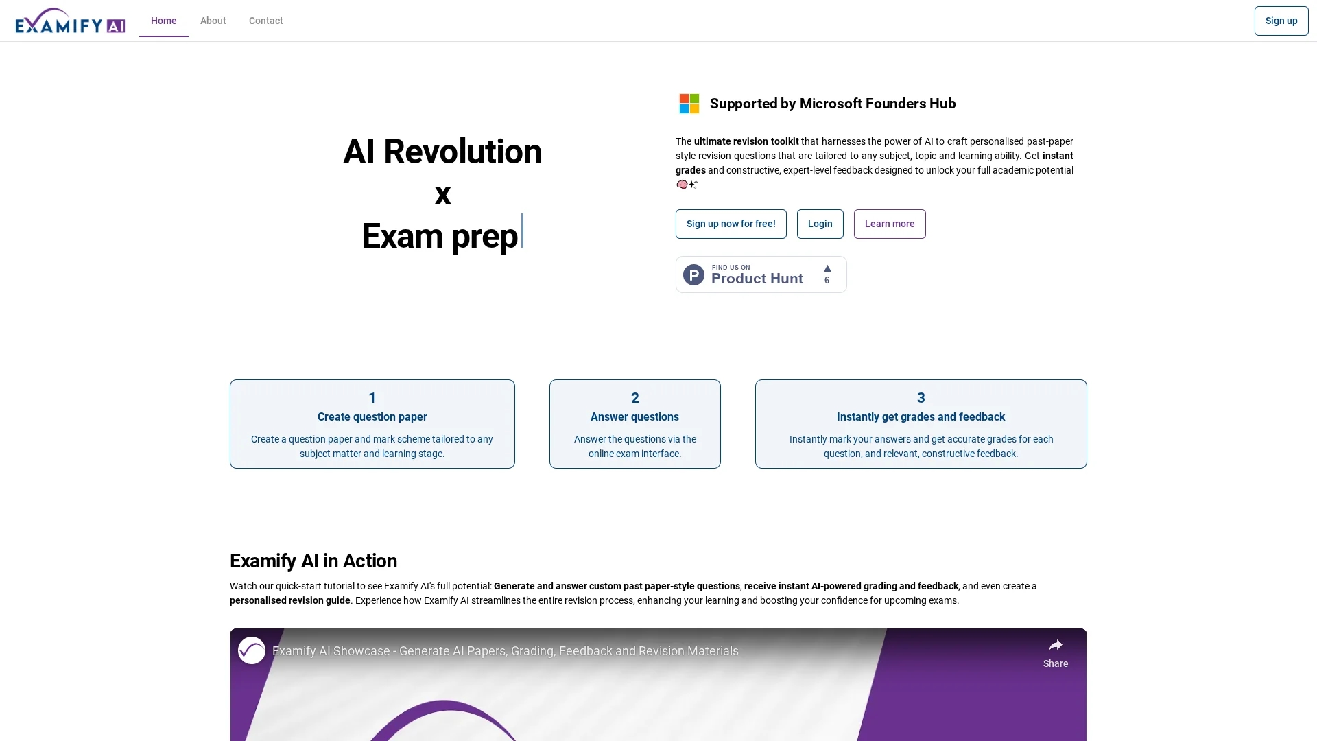 examify-ai homepage