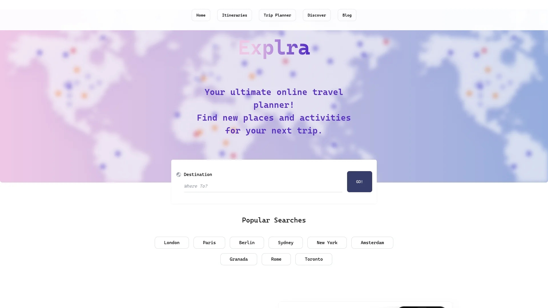 explra homepage