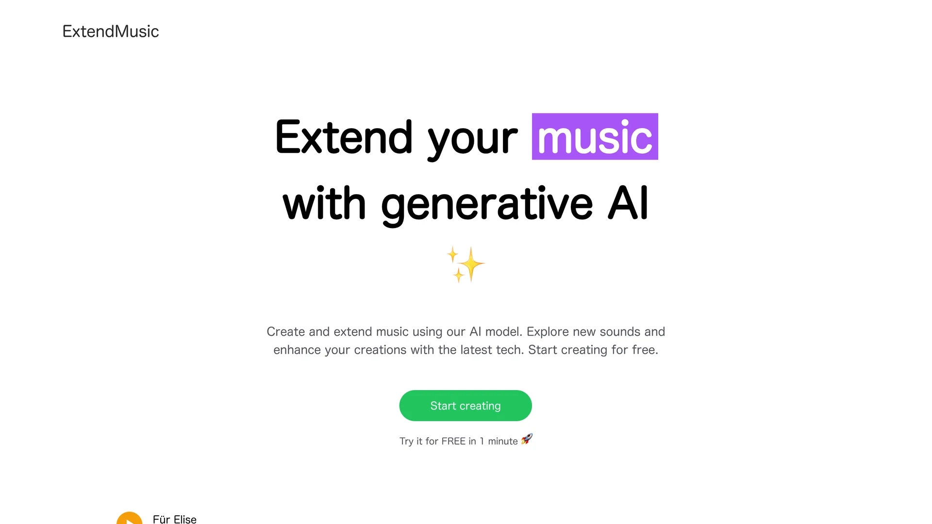 extendmusic-ai homepage