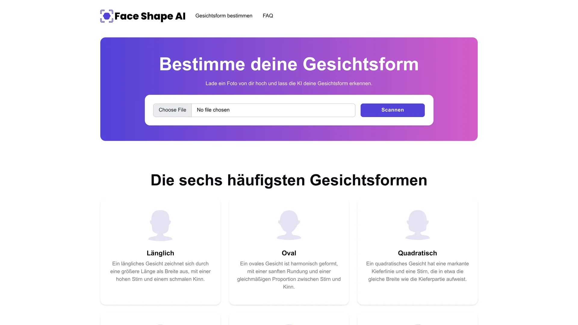 face-shape-ai homepage