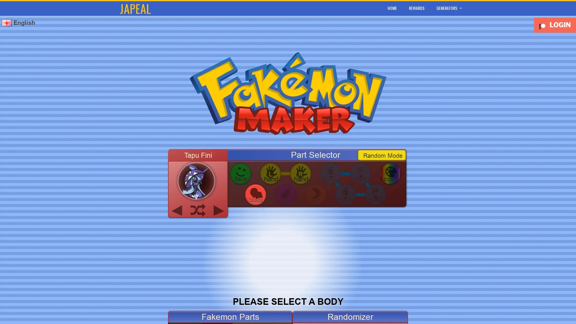 fakemon-maker homepage