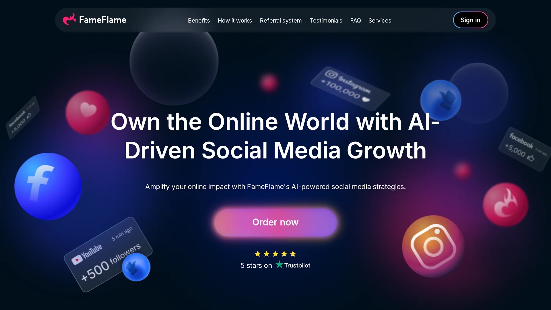fameflame homepage