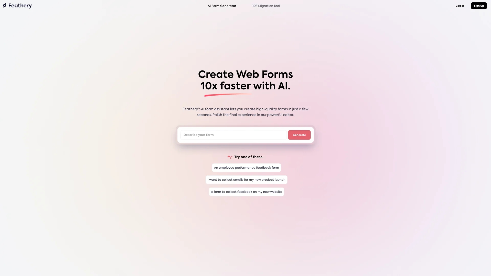 feathery-ai homepage