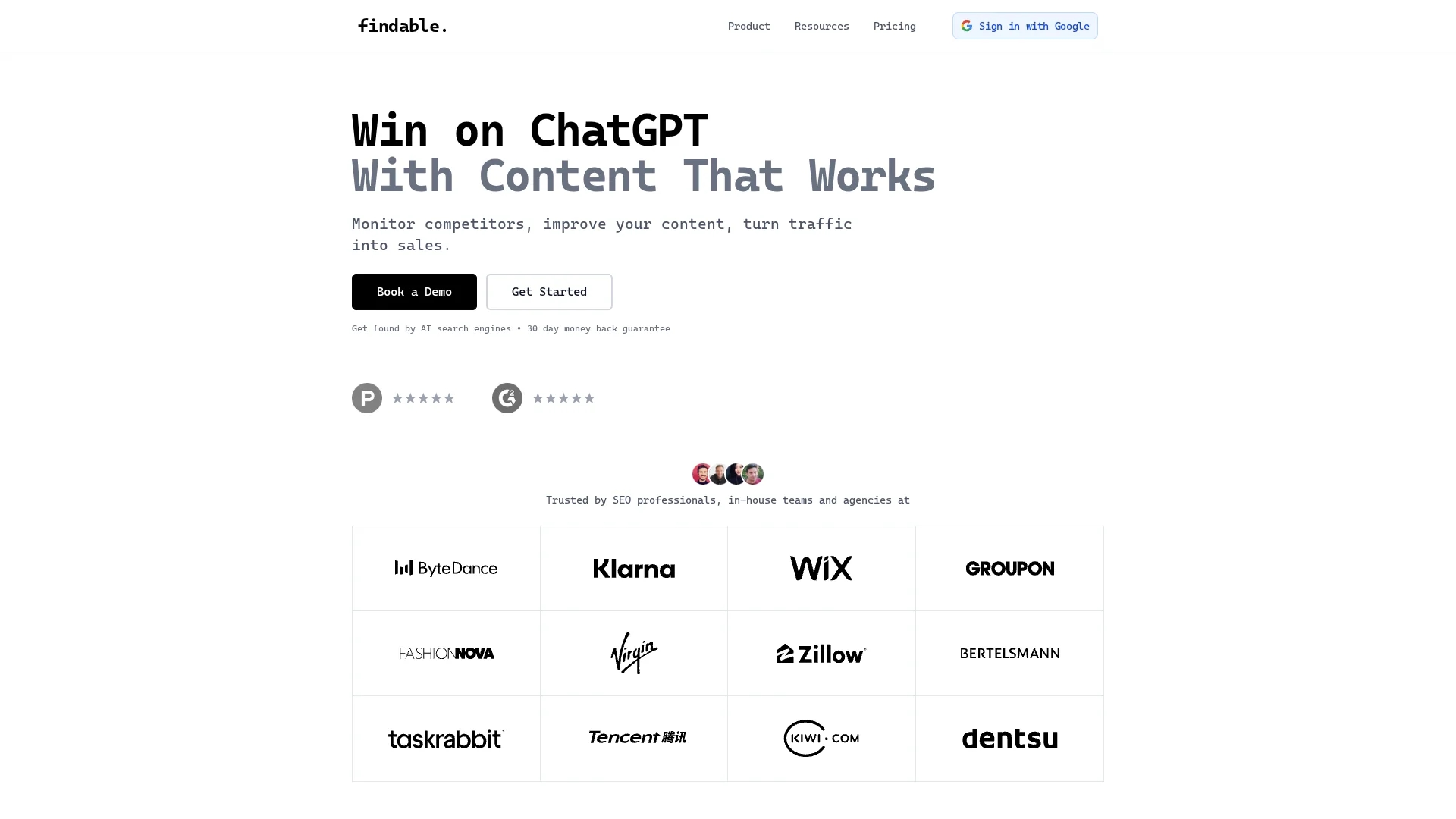 findable homepage