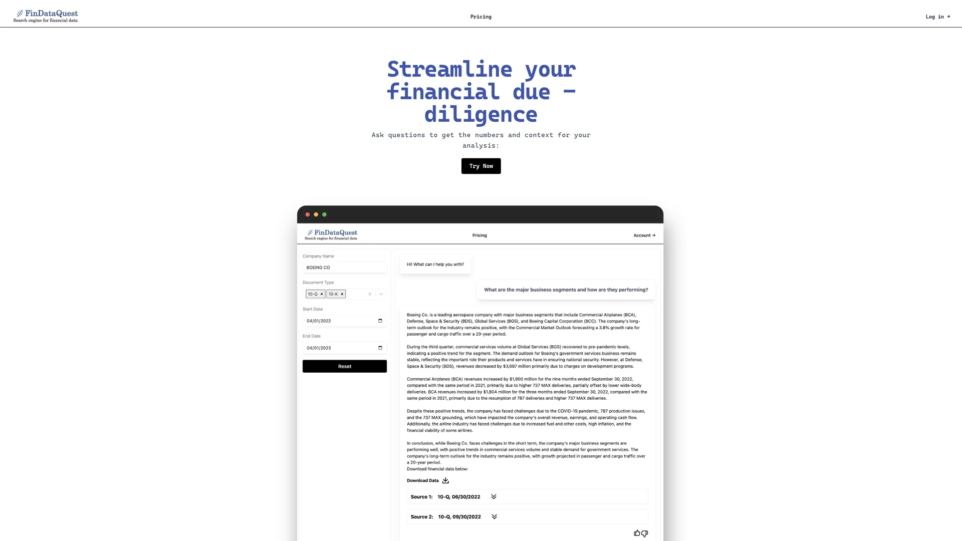 findataquest homepage