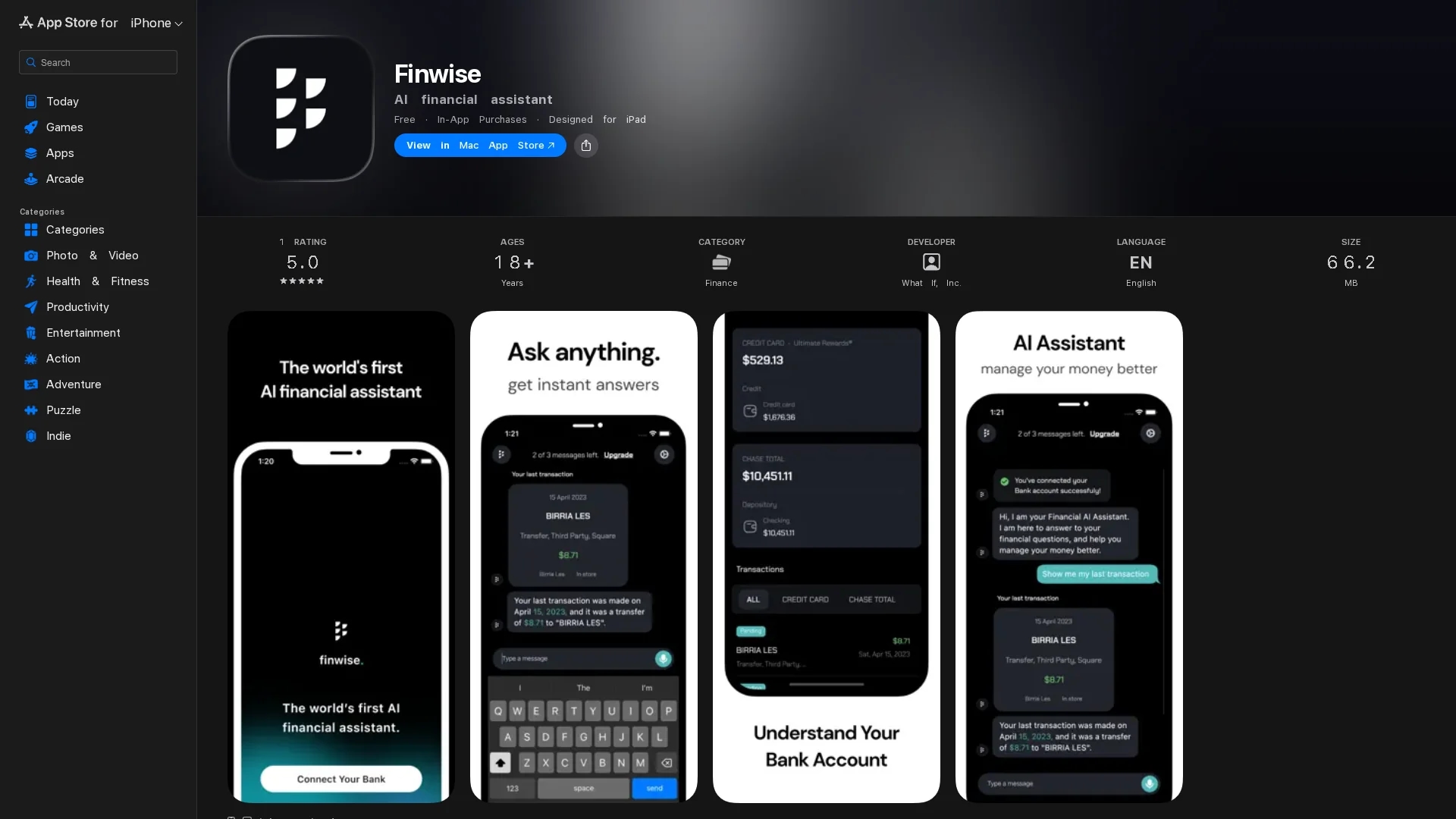 finwise-ai homepage