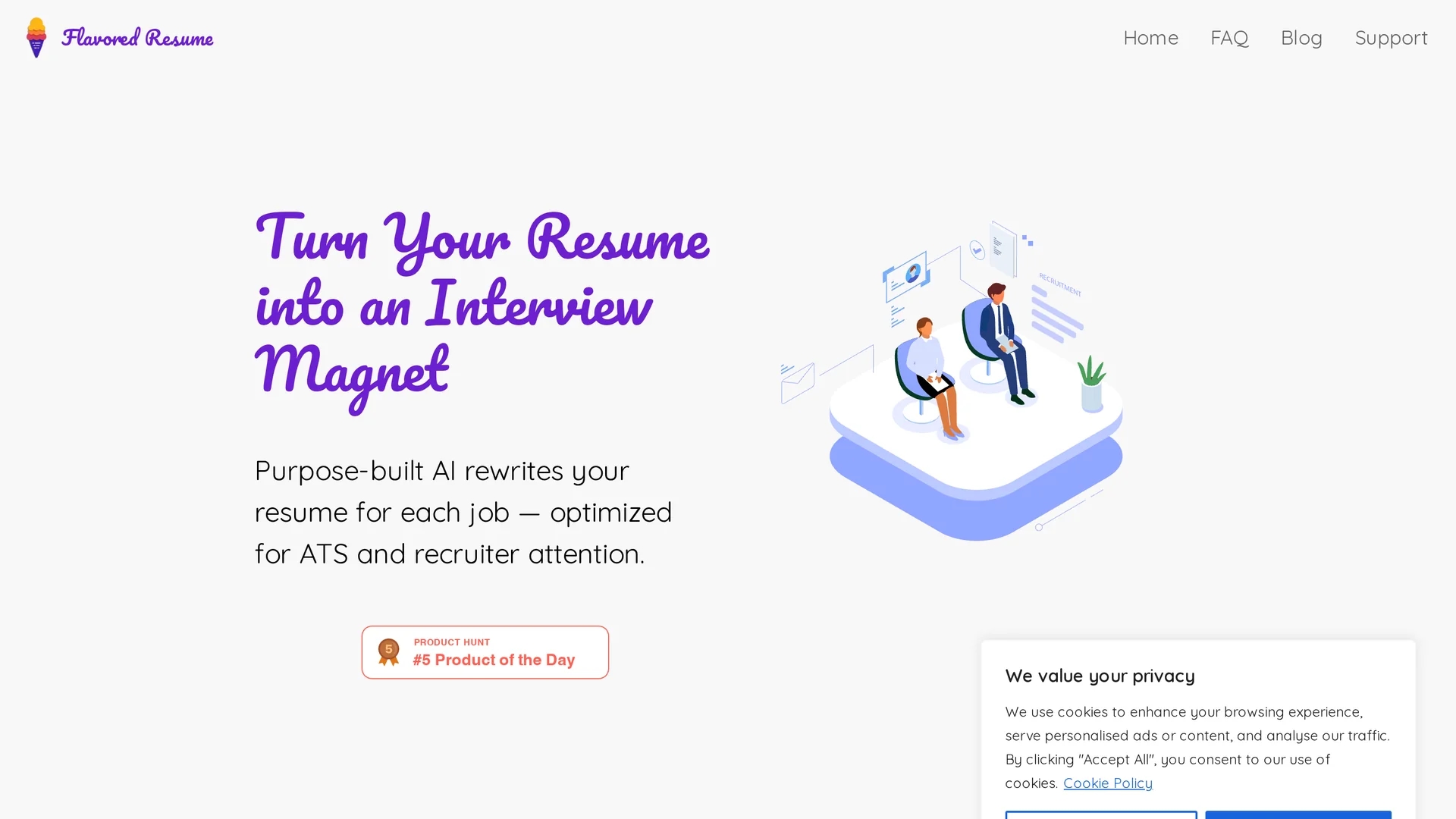 flavored-resume homepage