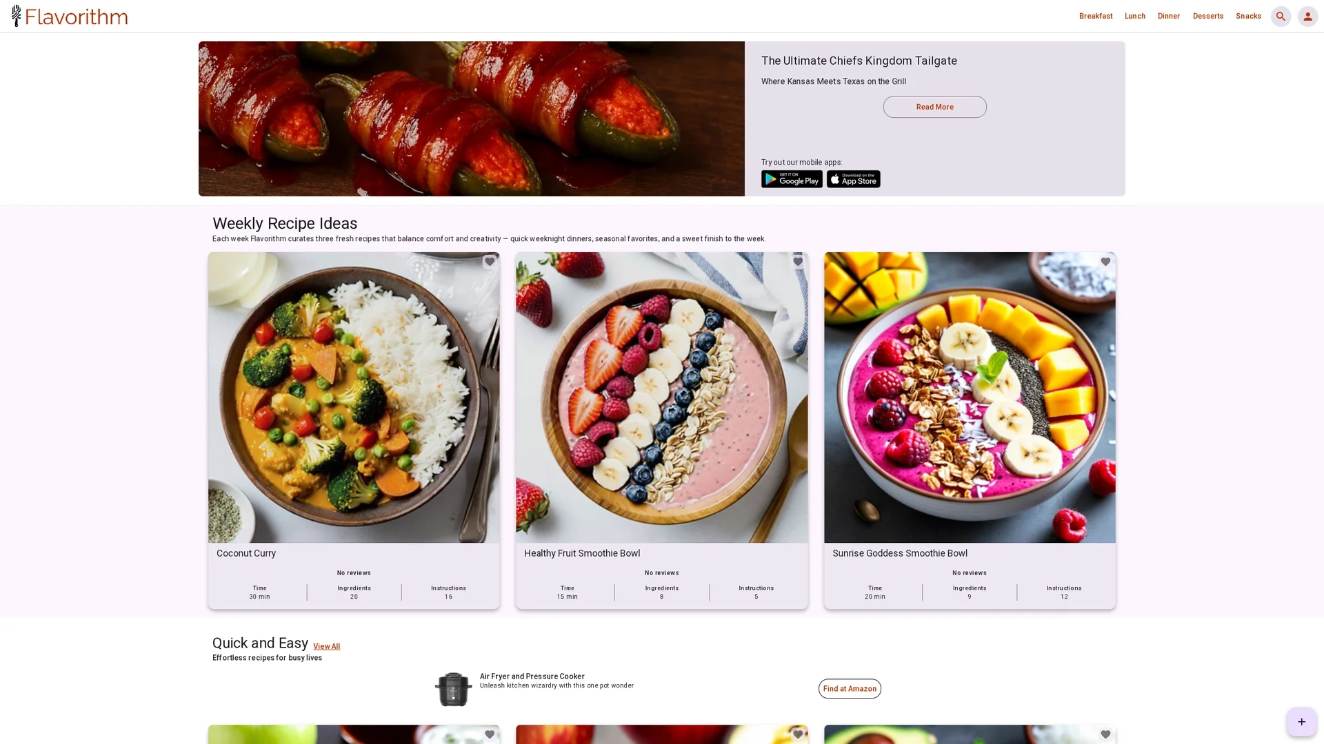 flavorithm homepage