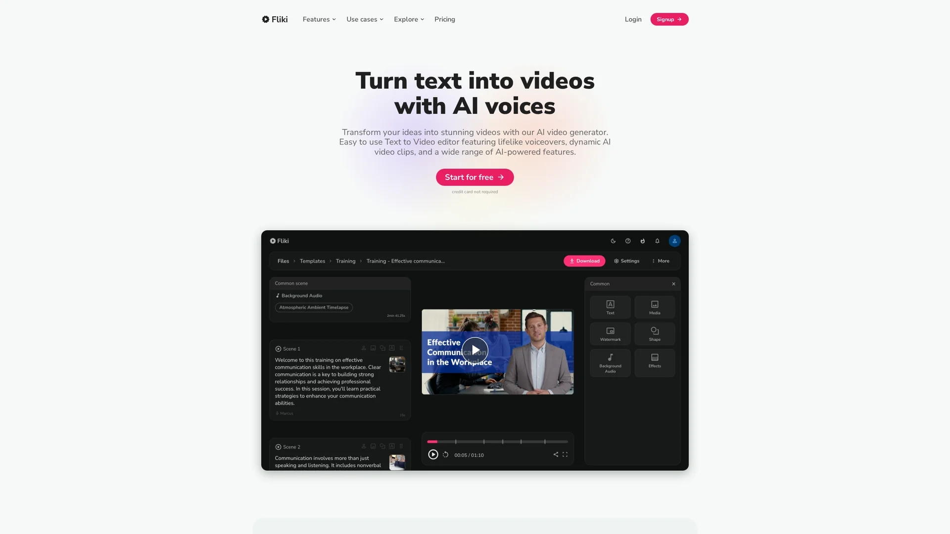 fliki homepage