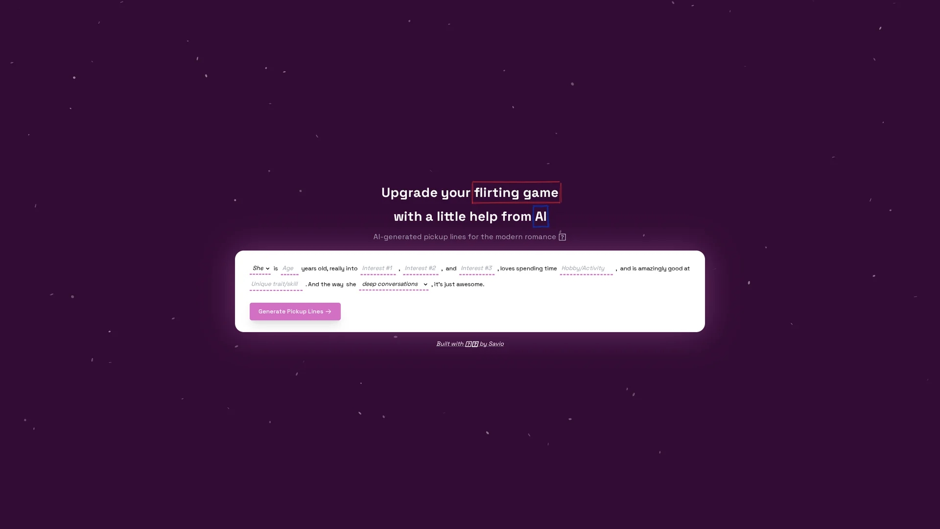 flirtify homepage