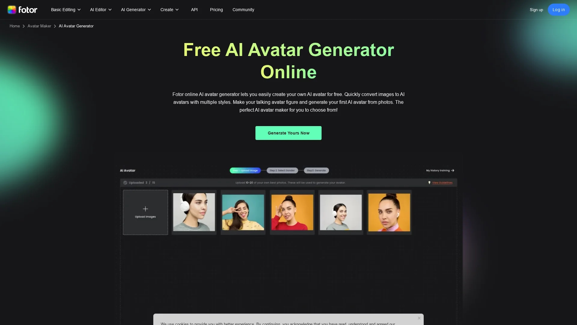 fotor-ai-avatar-generator homepage