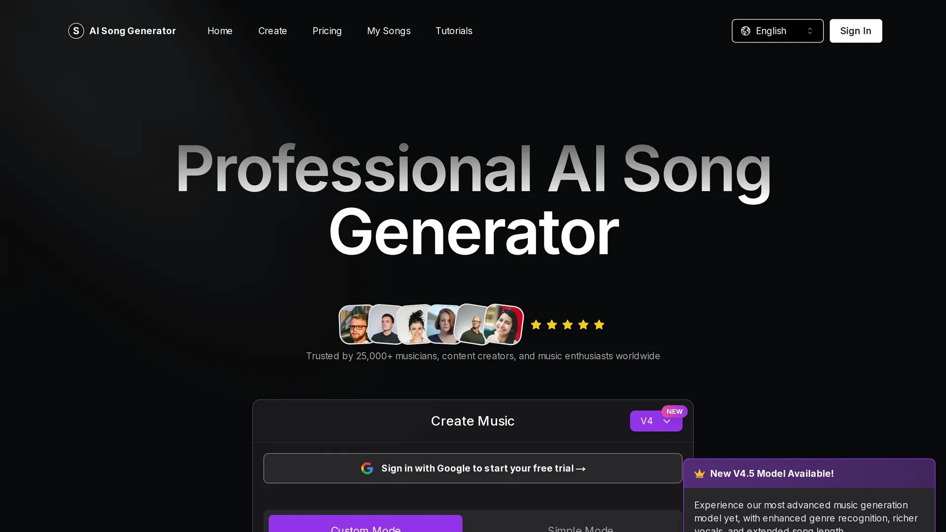 free-ai-song-generator homepage