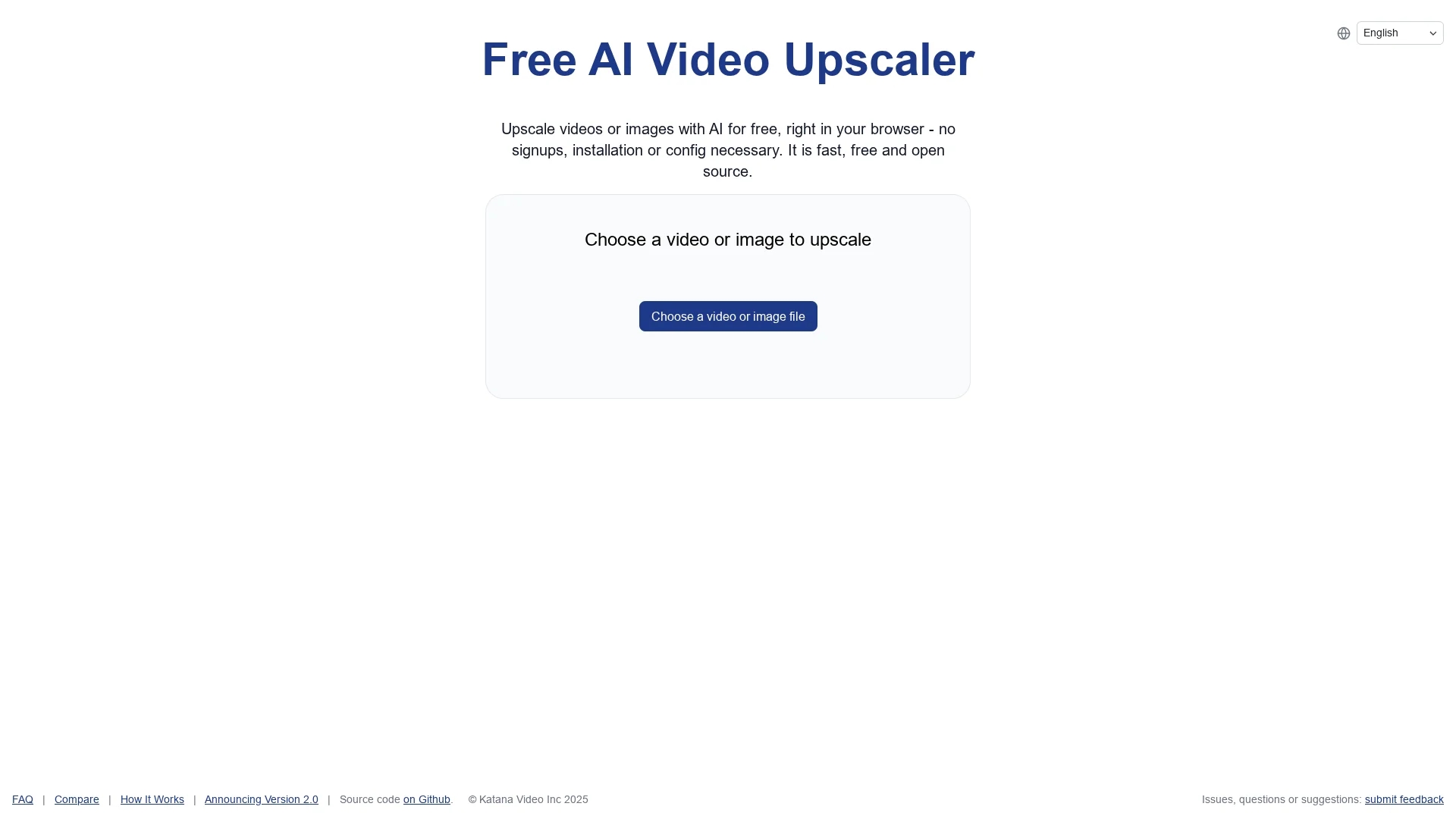 free-ai-video-upscaler homepage
