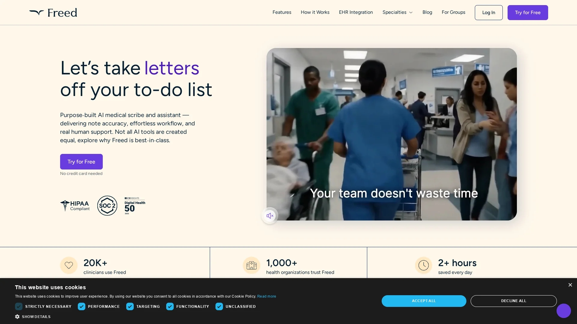 freed-ai-medical-scribe homepage