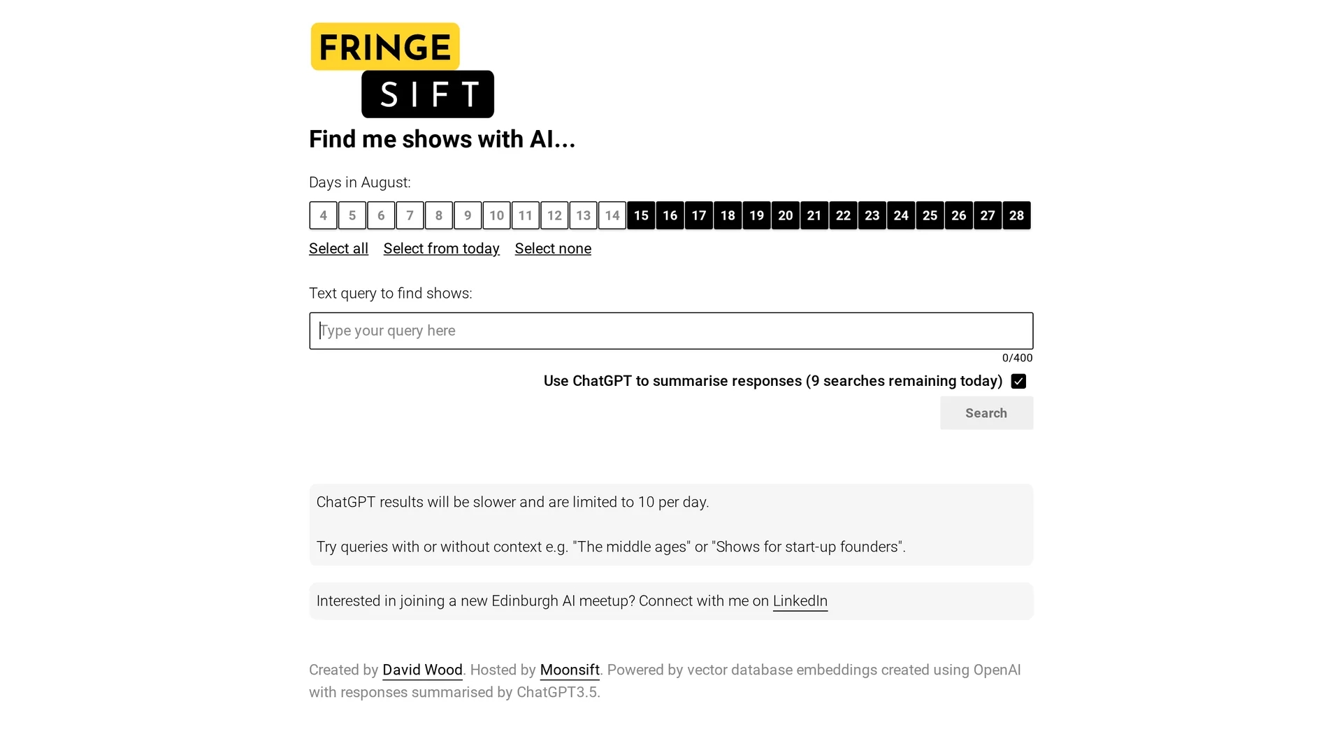 fringe-sift homepage