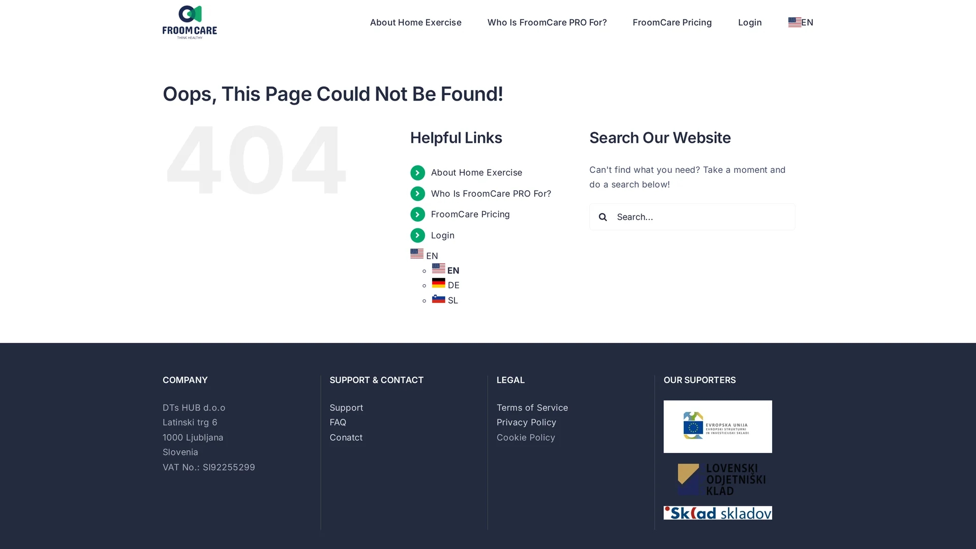 froomcare-pro homepage
