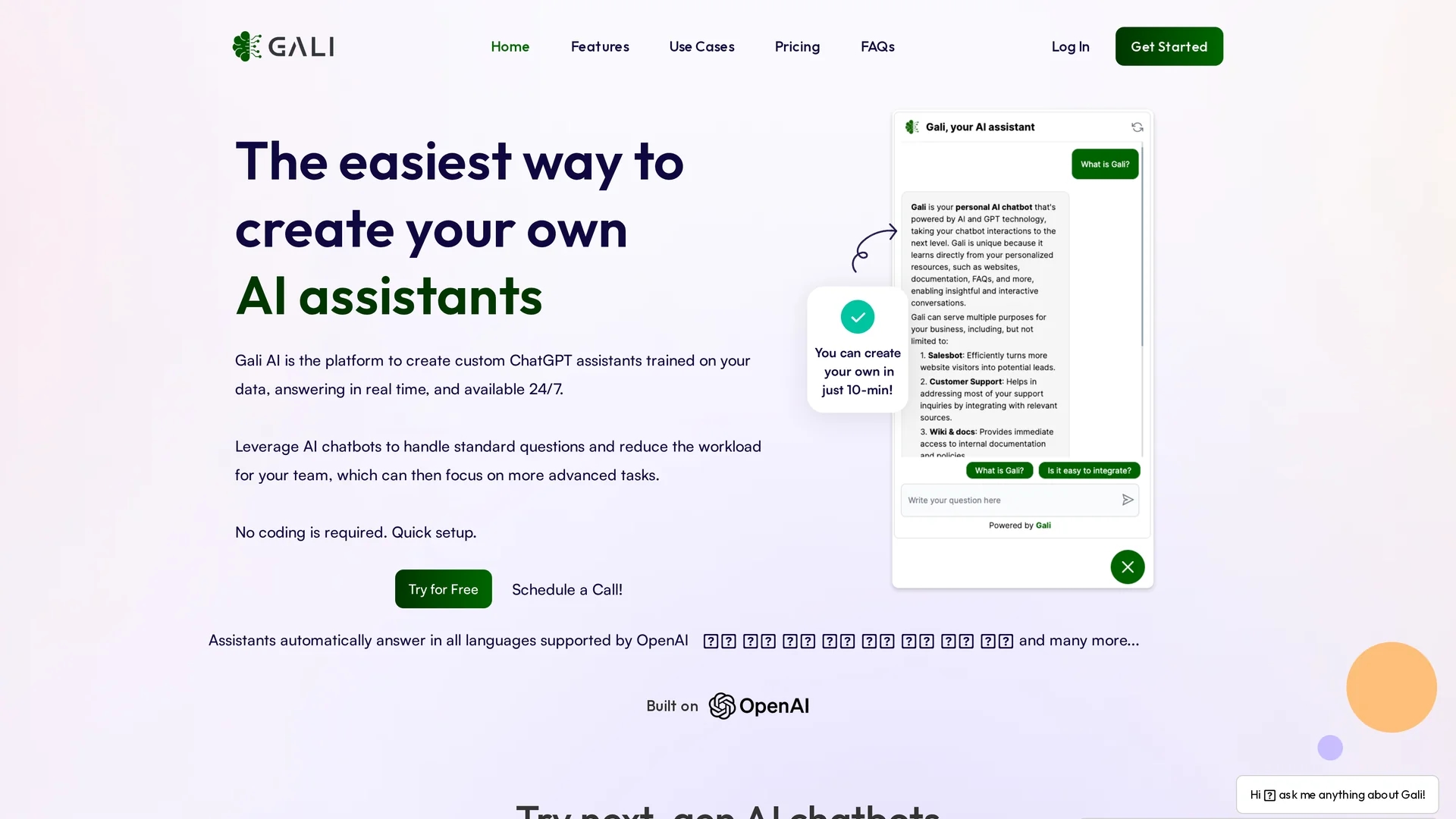 gali-ai homepage