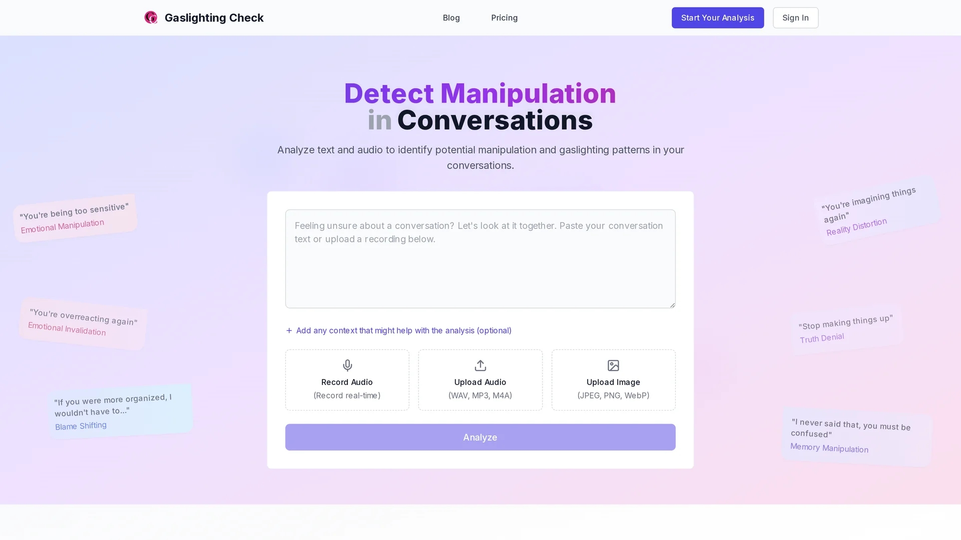 gaslighting-check homepage