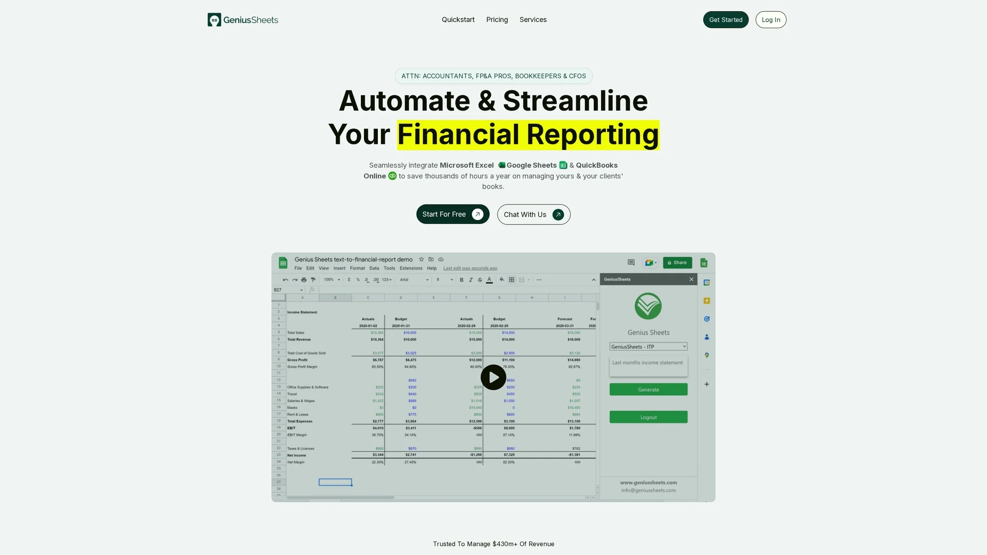 genius-sheets homepage