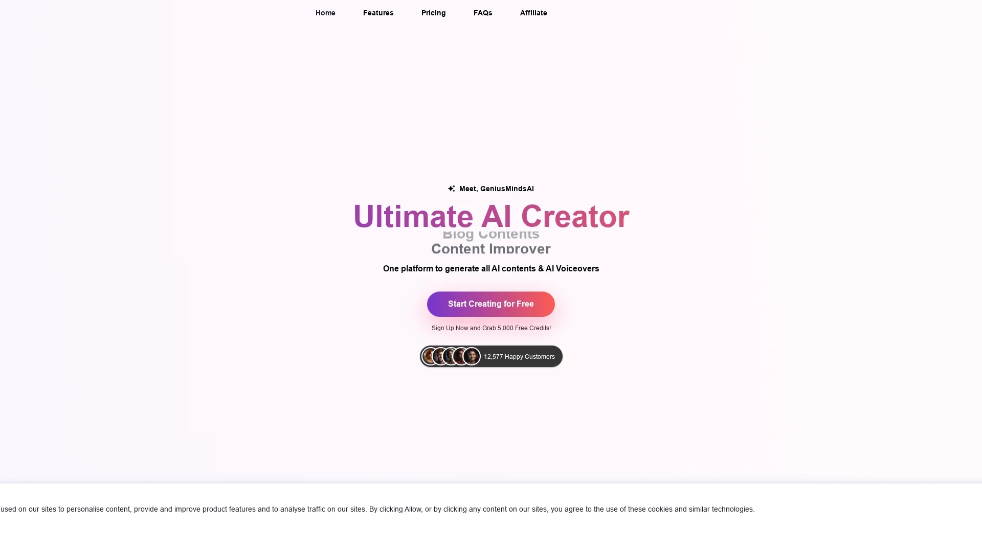 geniusmindsai homepage