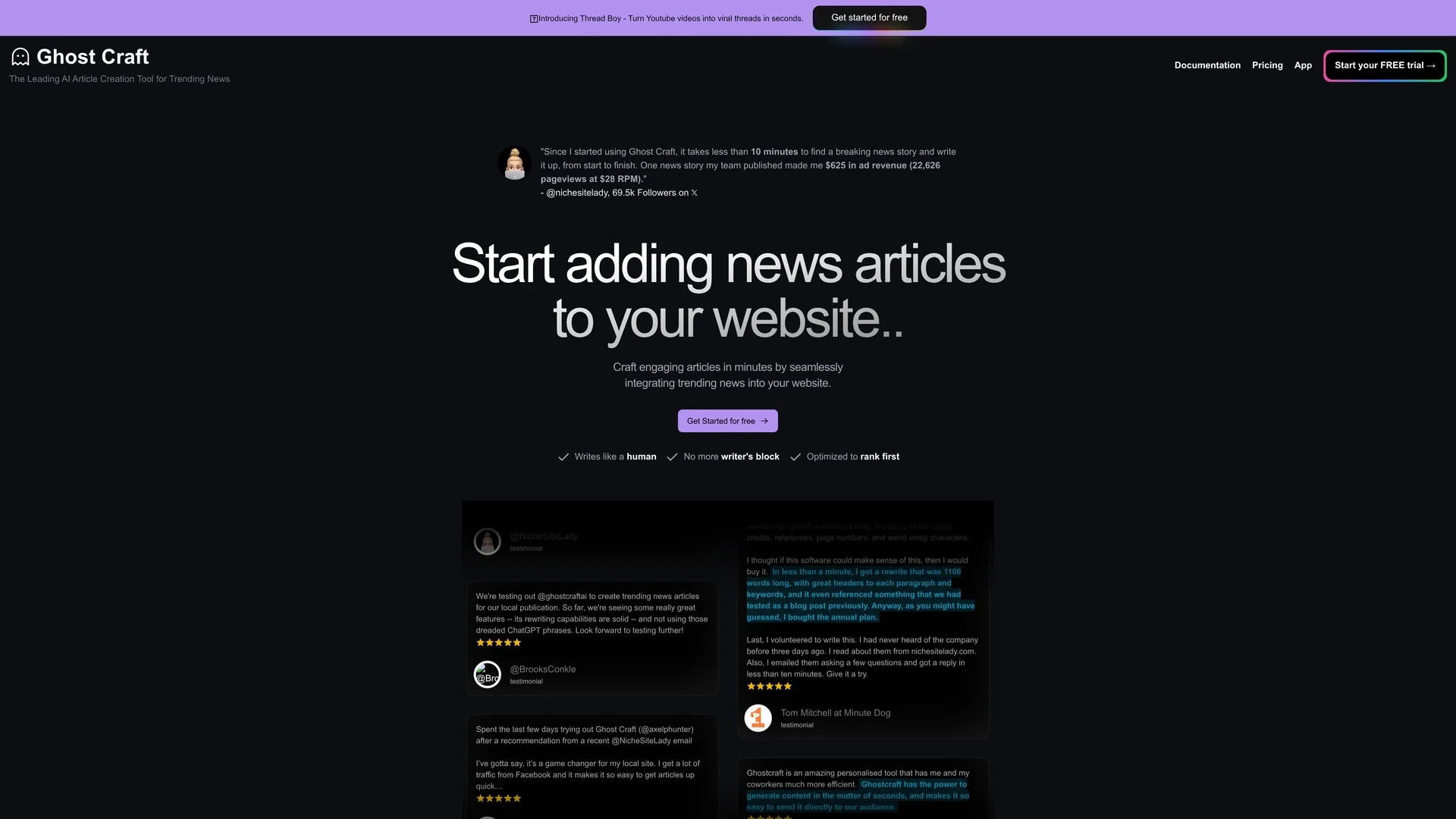 ghost-craft homepage