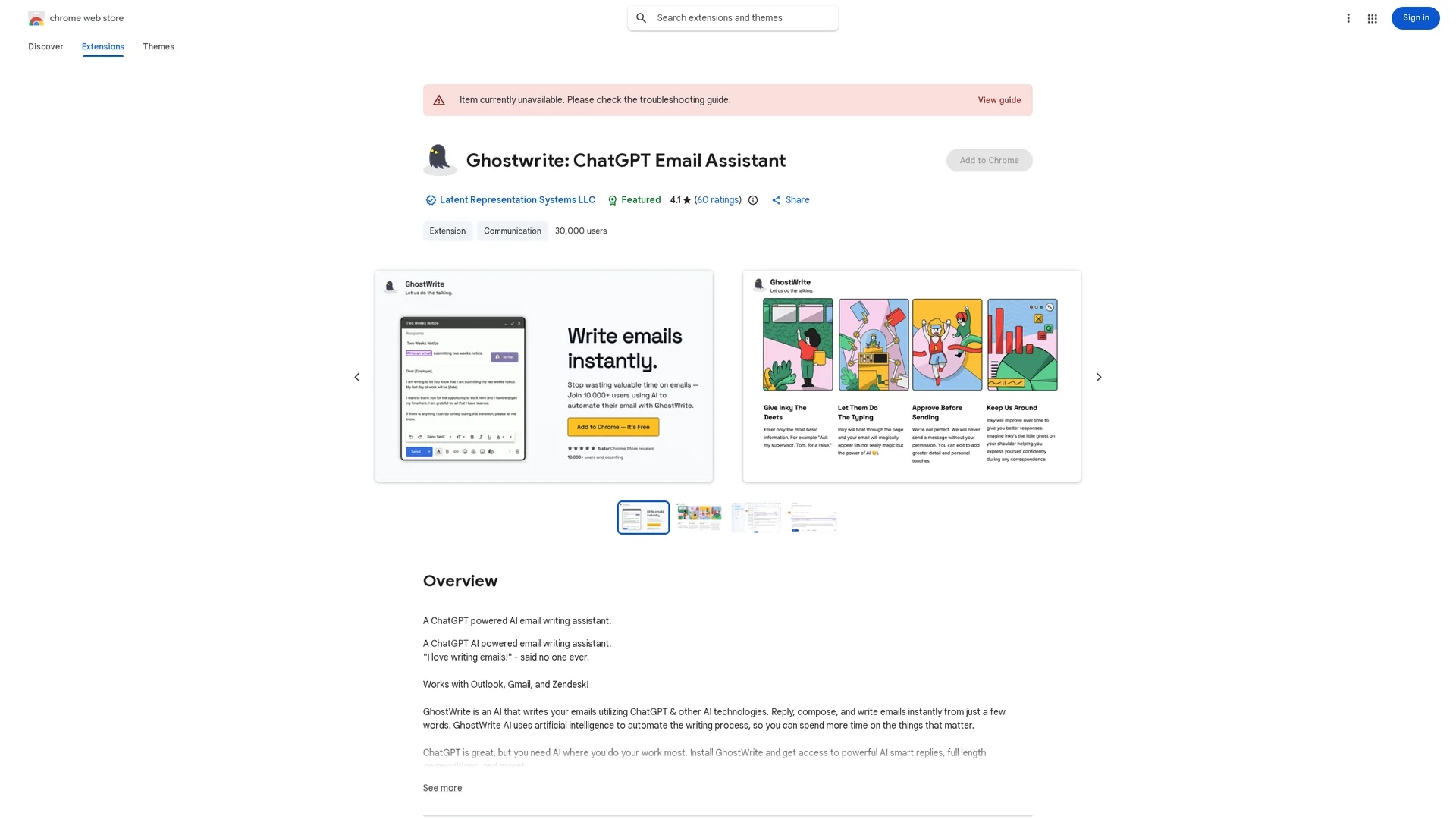ghostwrite homepage