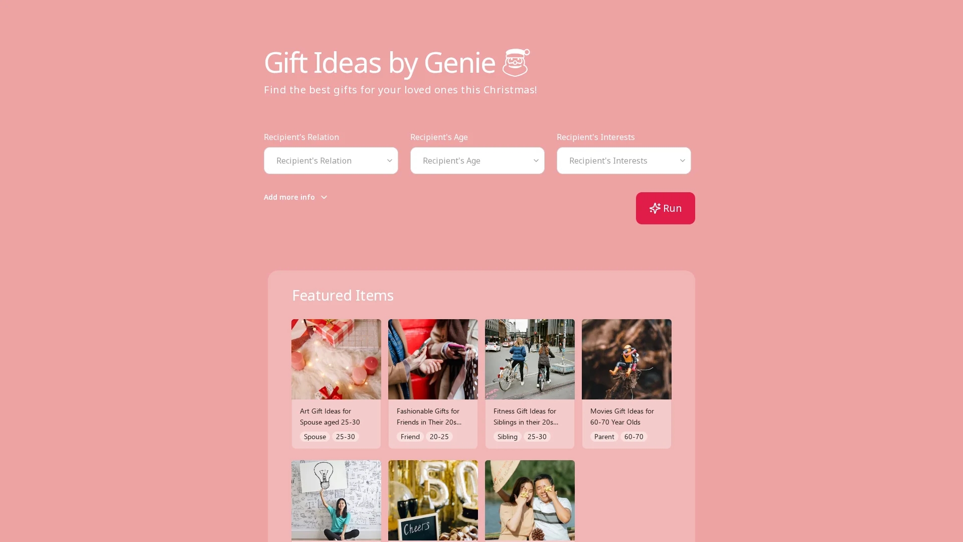 gifts-genie homepage