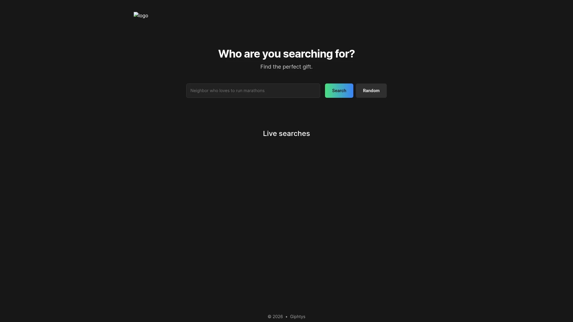 giphtys homepage
