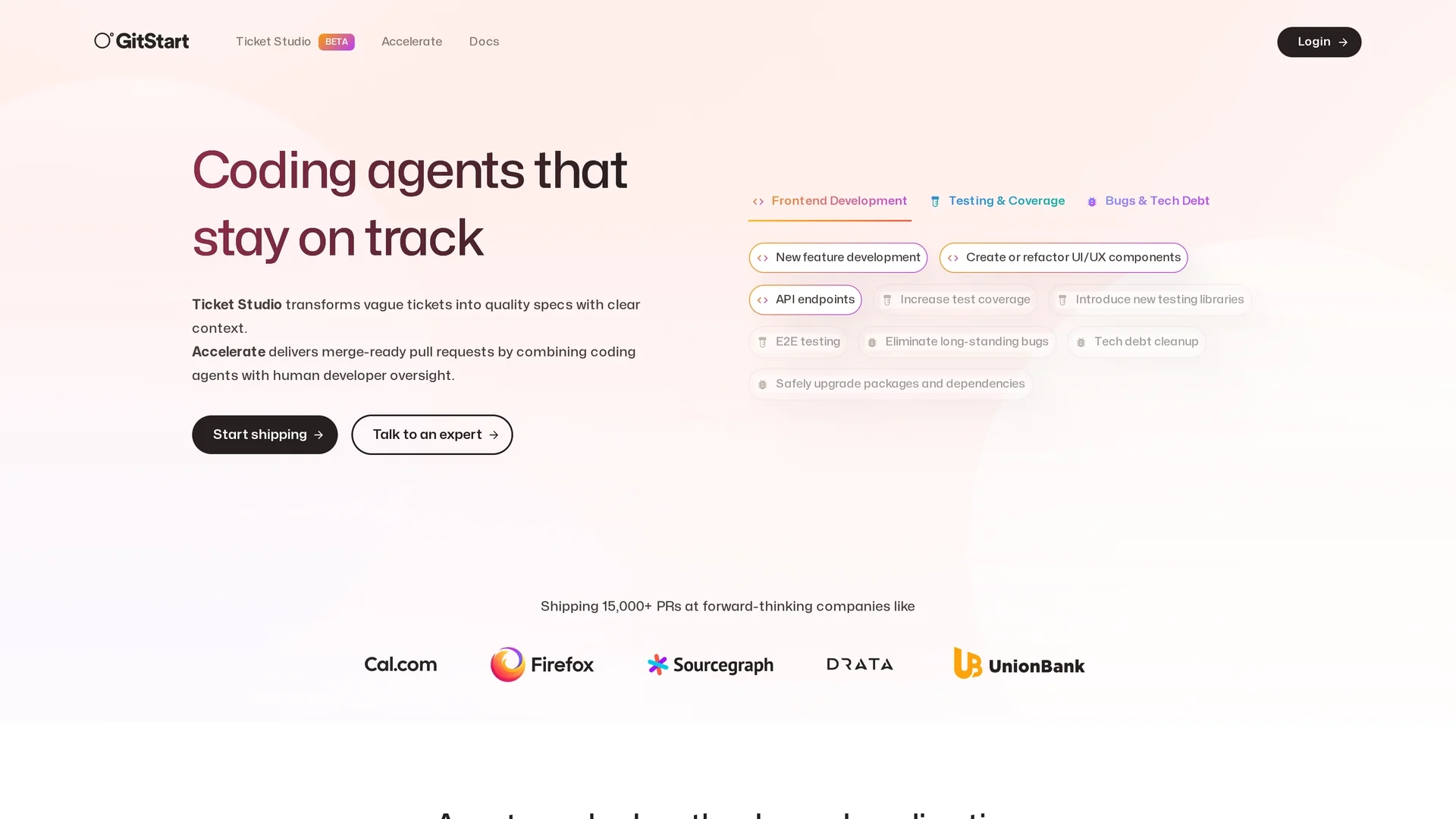 gitstart homepage