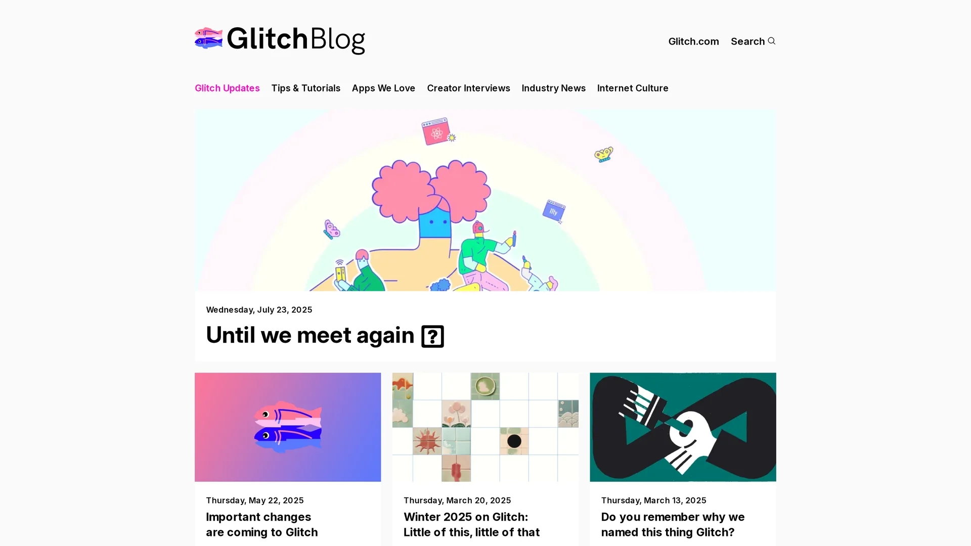 glitch homepage