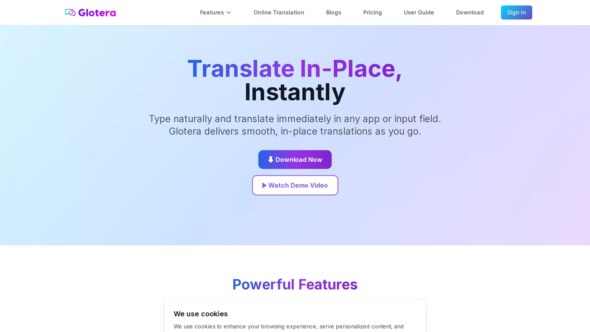 glotera-ai homepage