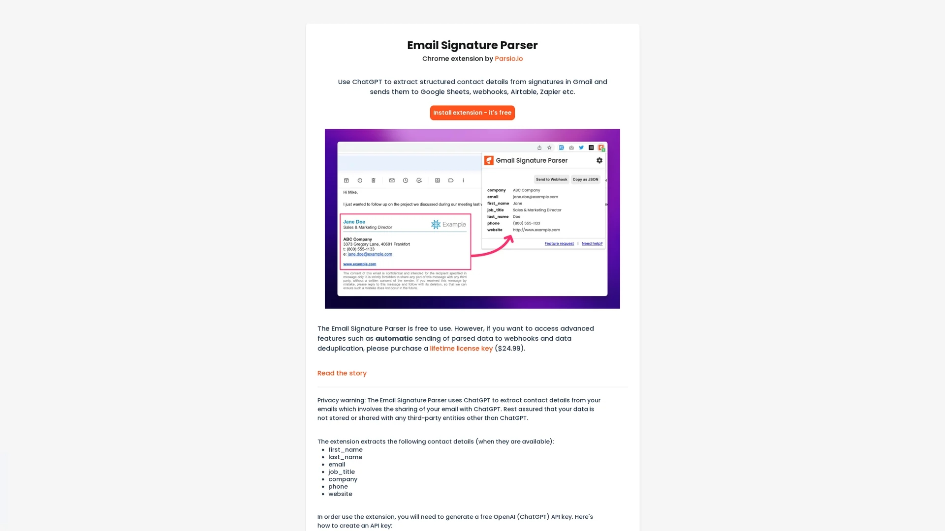 gmail-signature-parser homepage