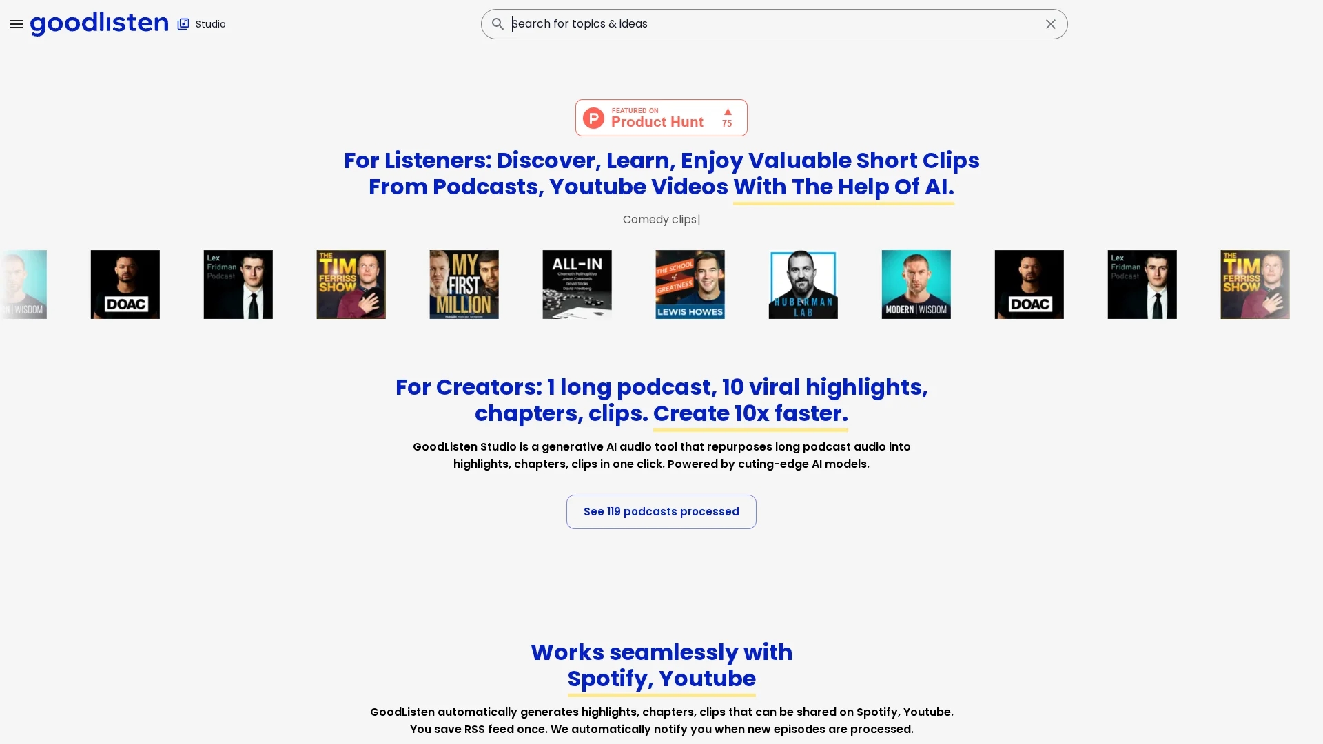 goodlisten homepage