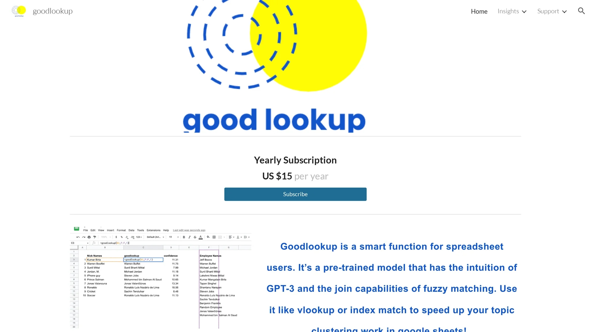 goodlookup homepage