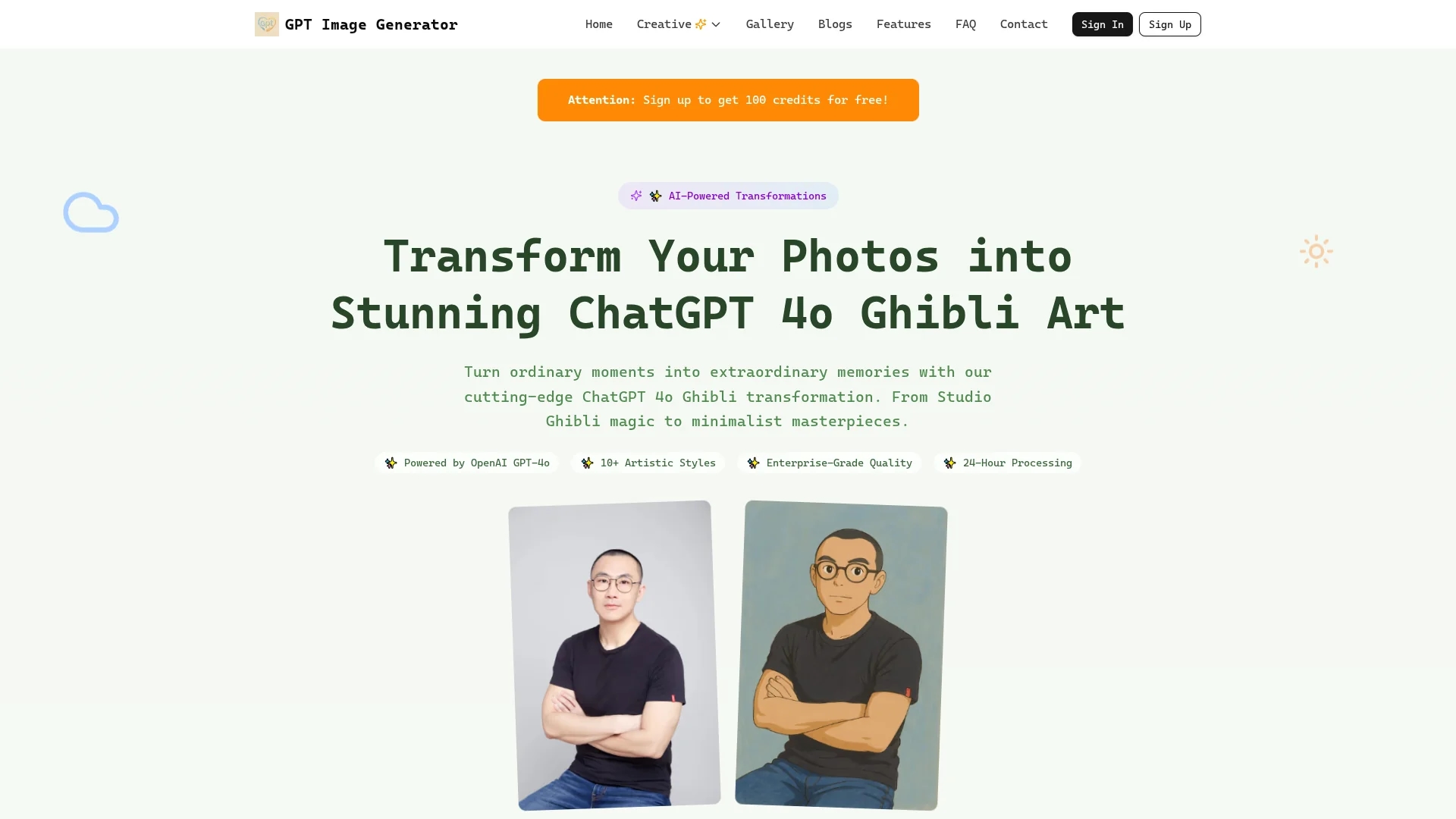 gpt-image-generator homepage