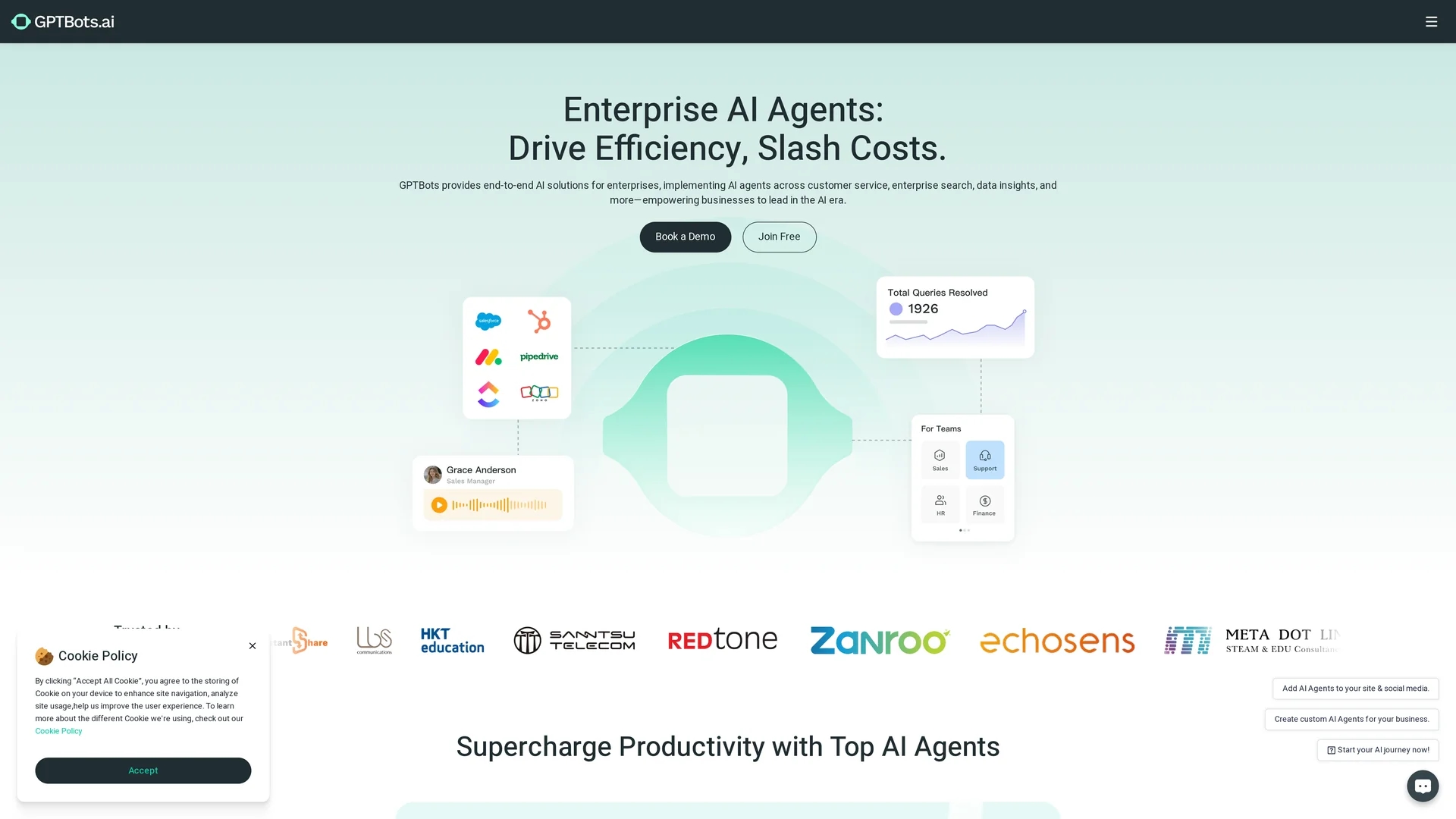 gptbots-ai homepage