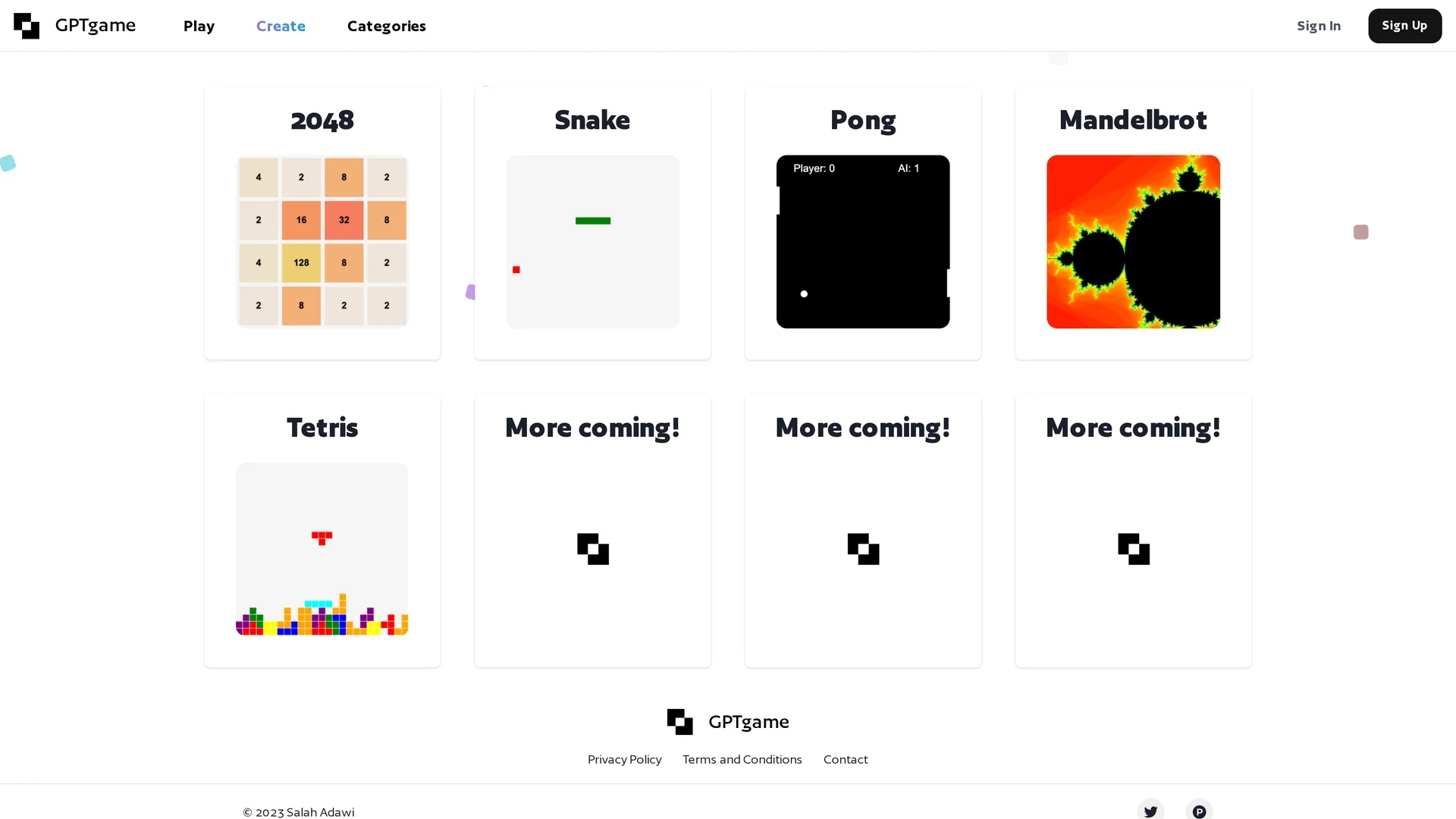 gptgame homepage