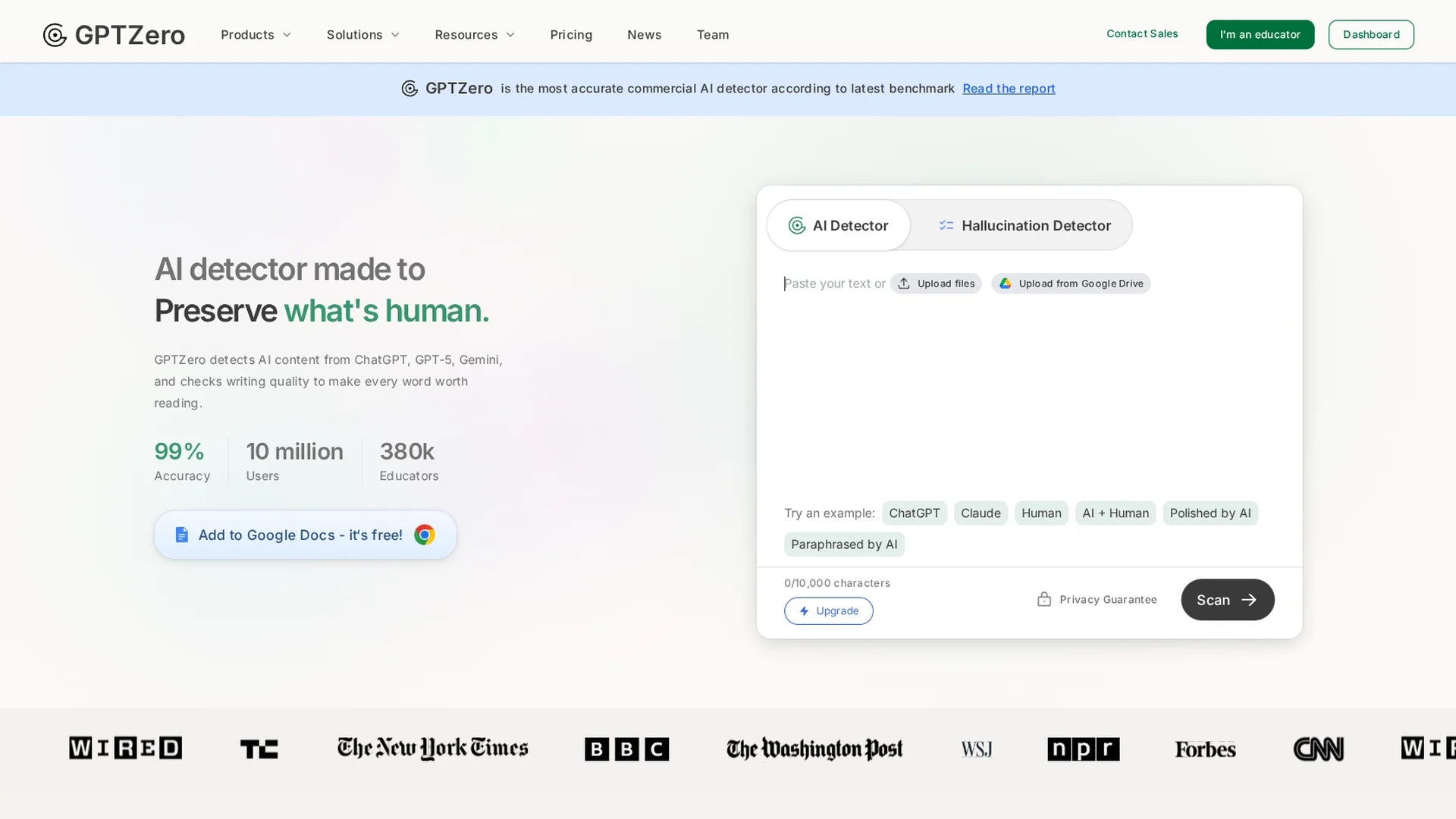 gptzero-me homepage