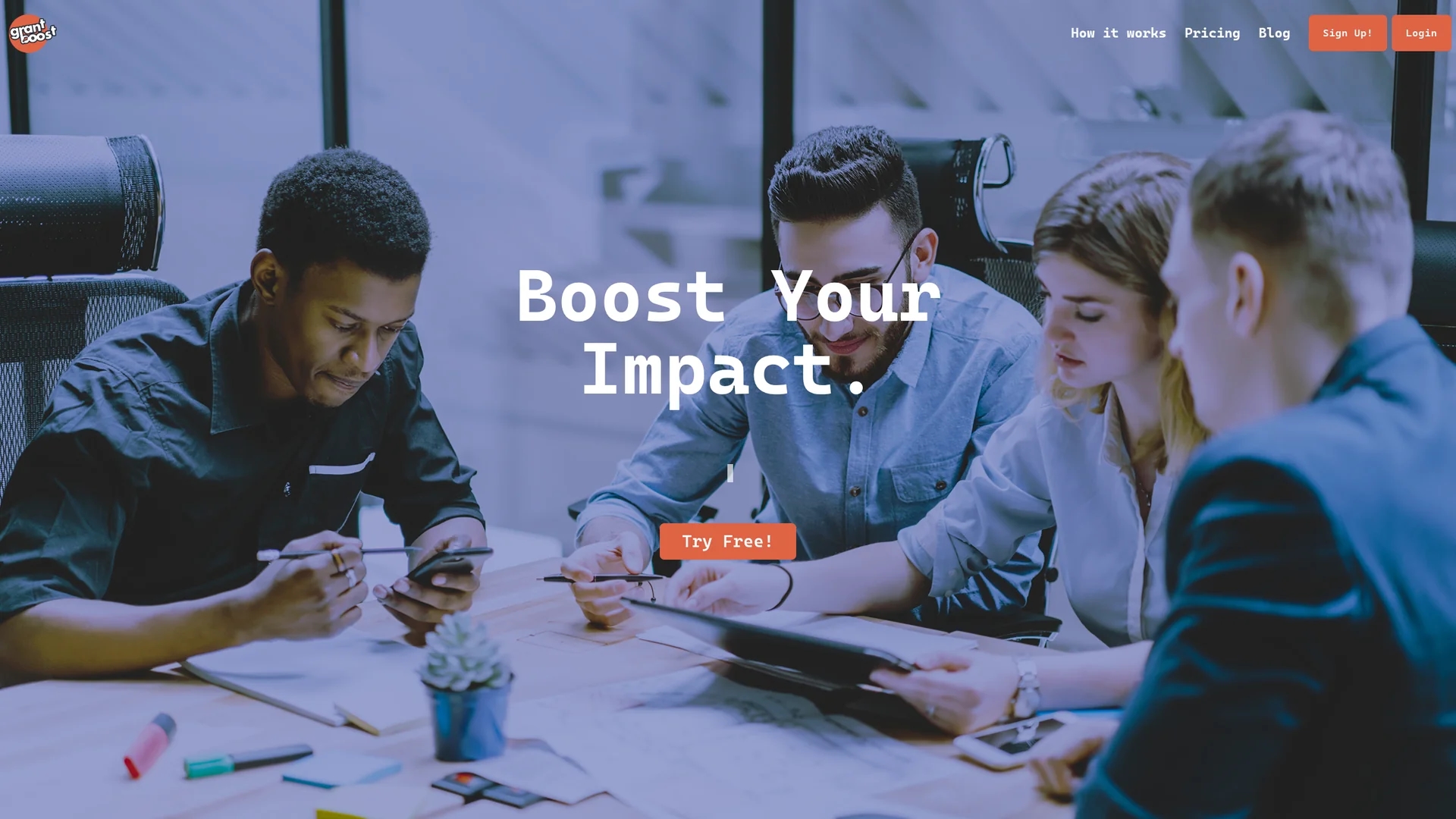 grantboost homepage