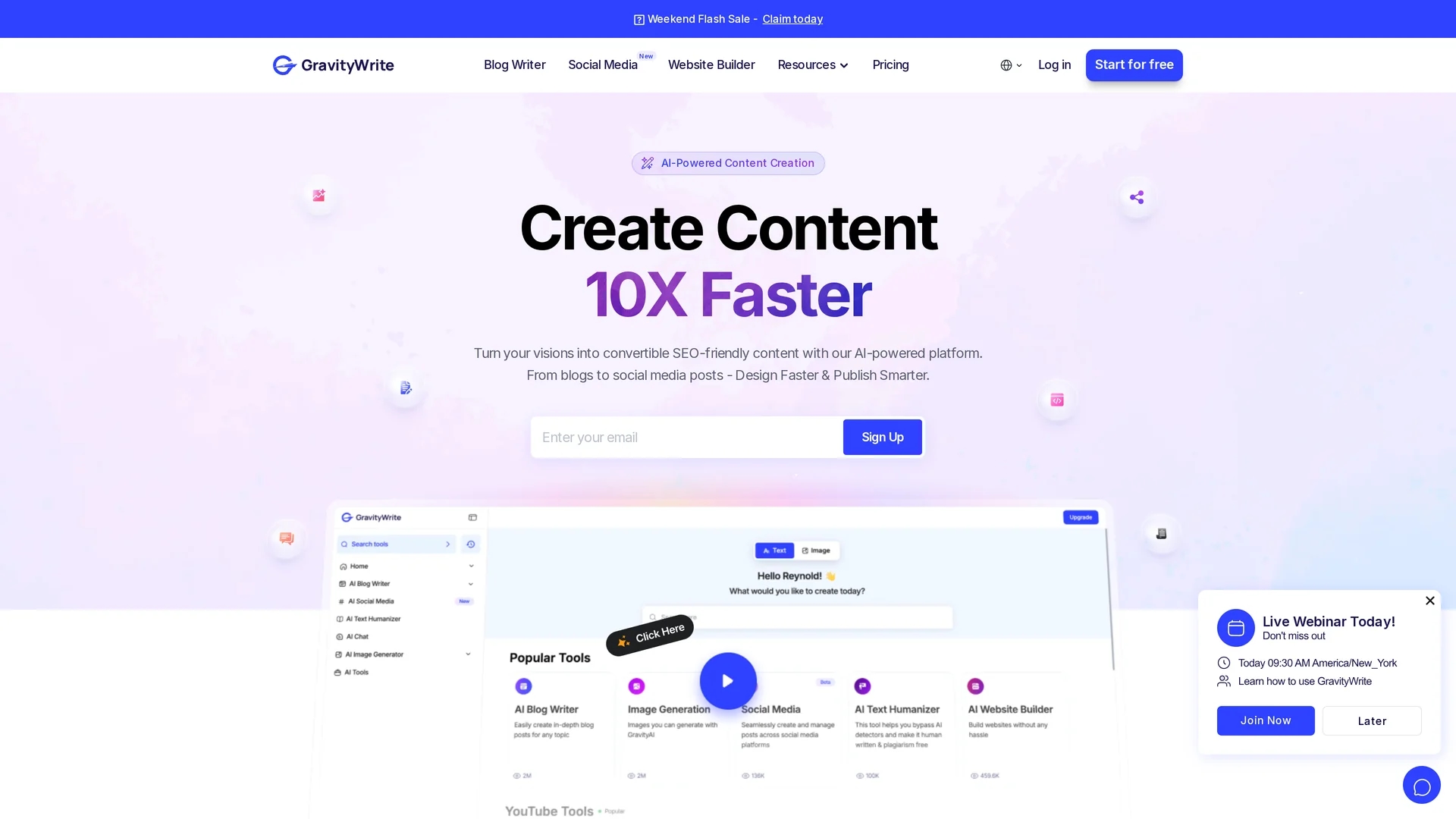 gravity-write homepage