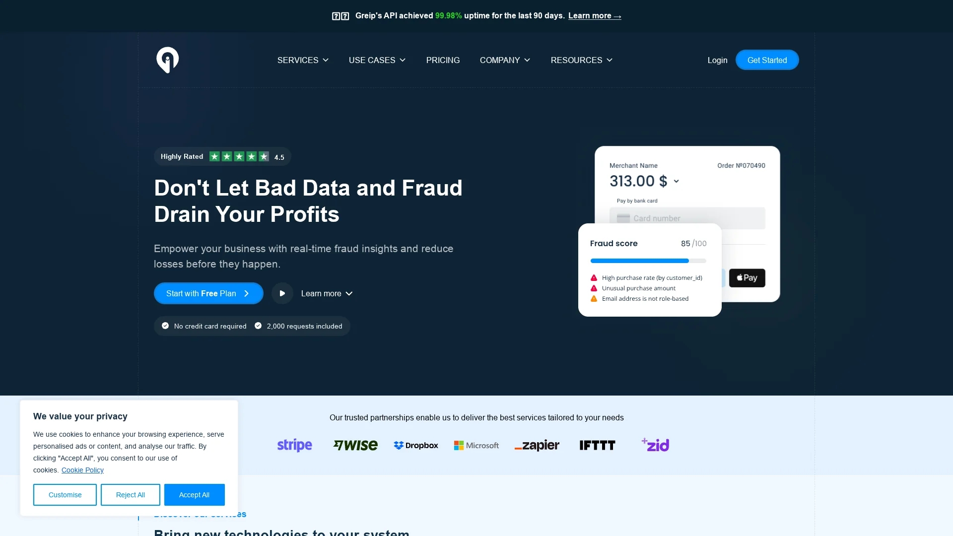 greip-fraud-prevention homepage