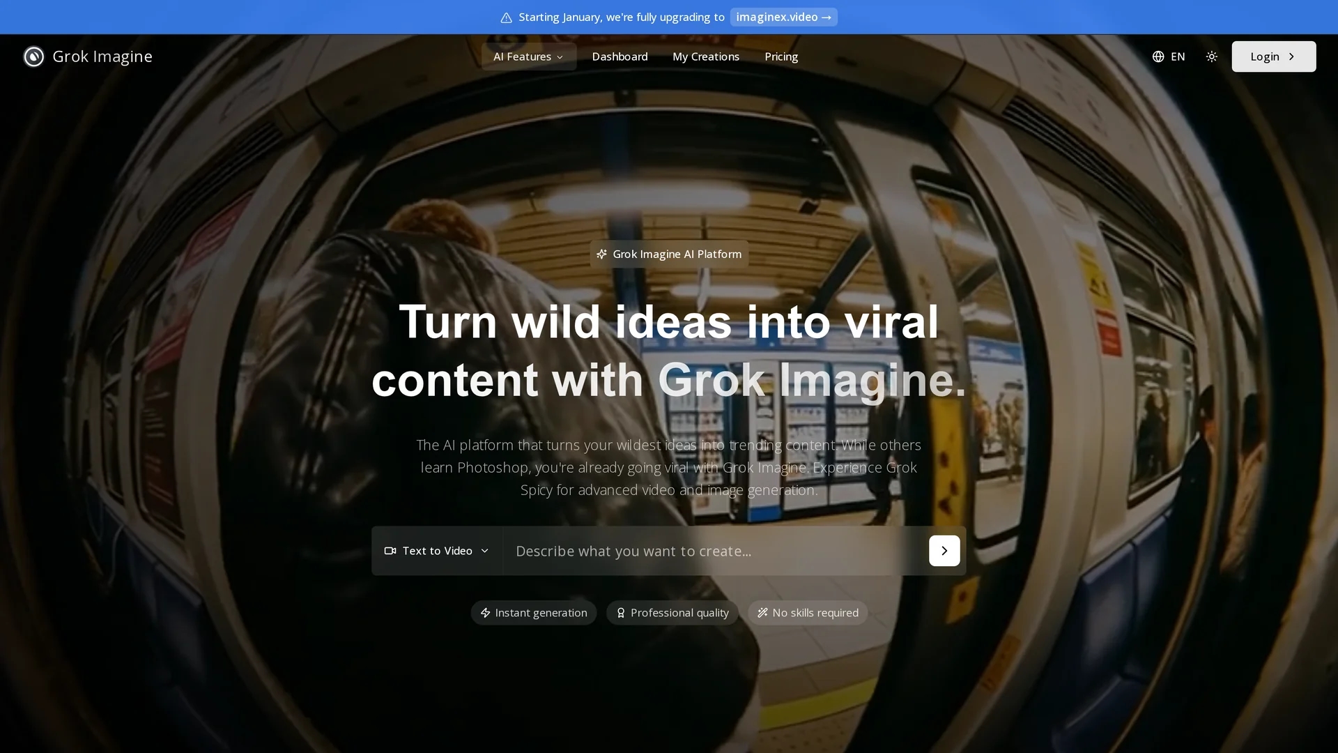 grok-imagine homepage
