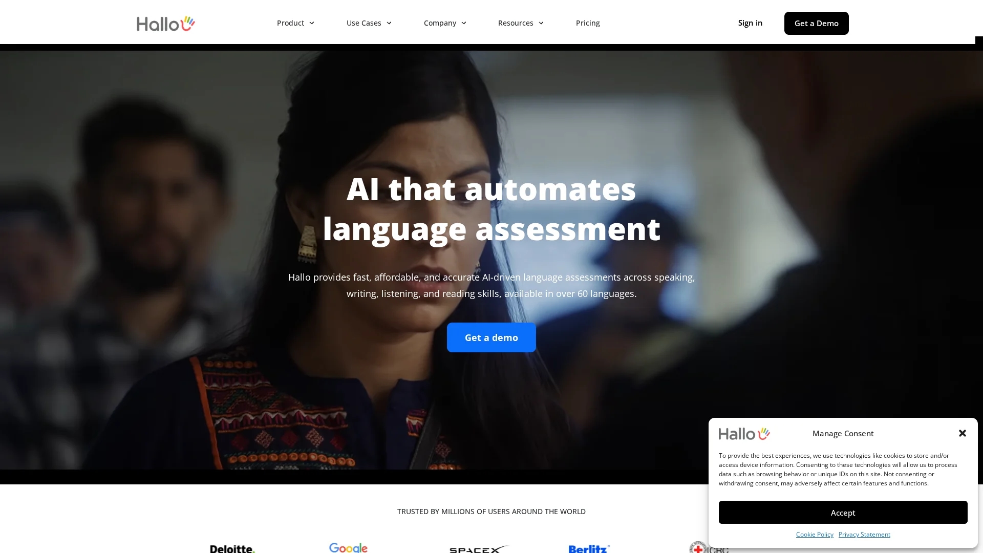 hallo-ai-language-learning homepage