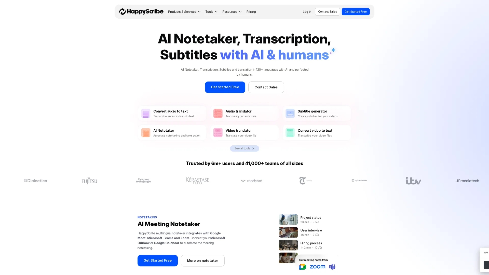 happy-scribe homepage
