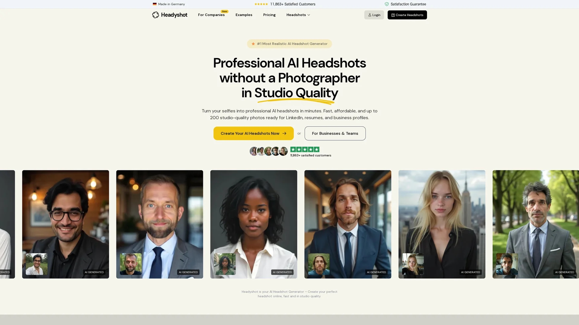 headyshot homepage