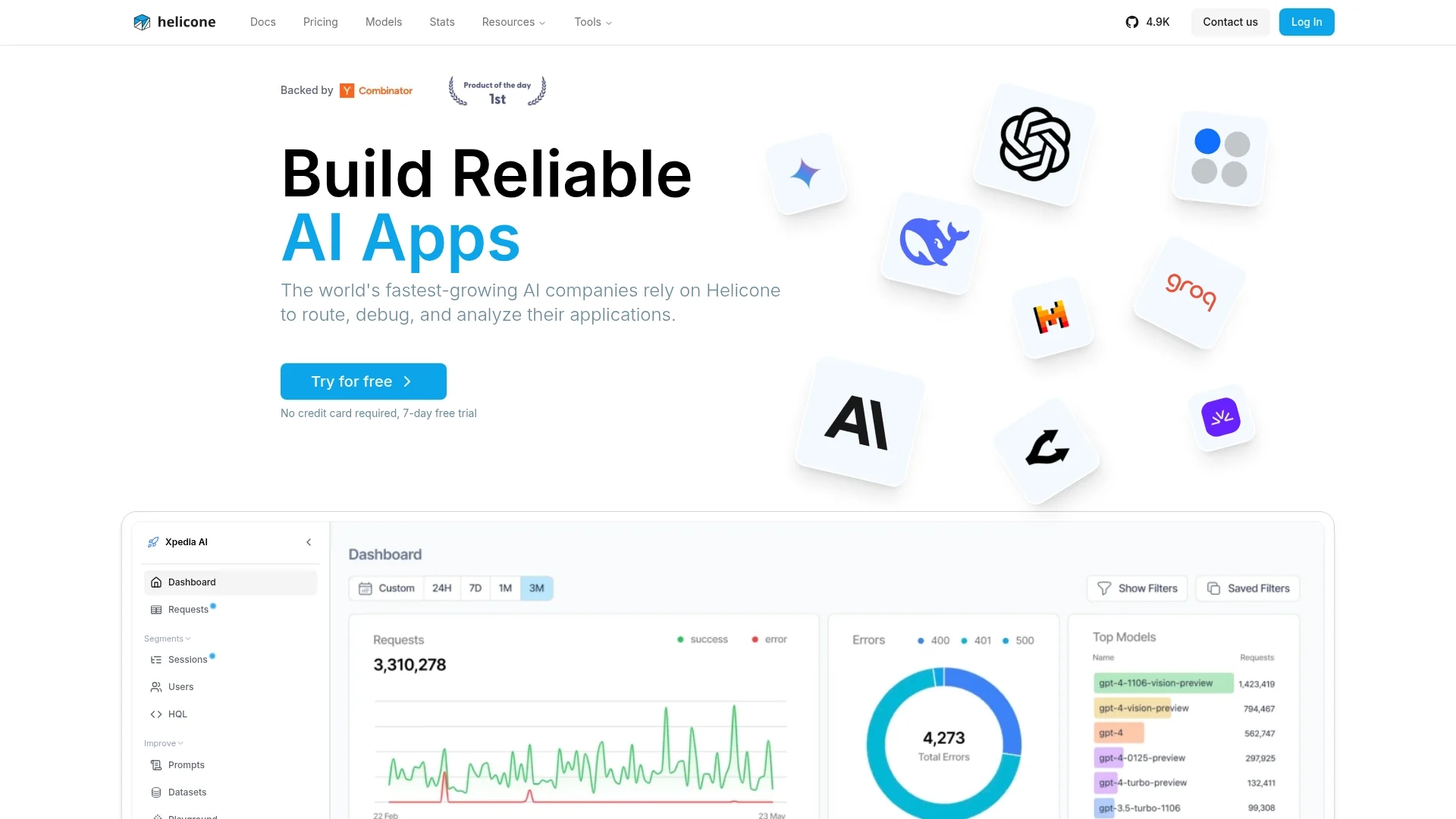helicone-ai homepage