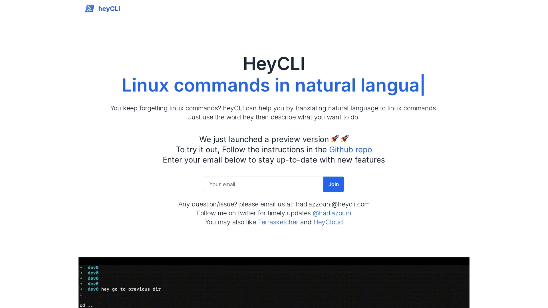 heycli homepage