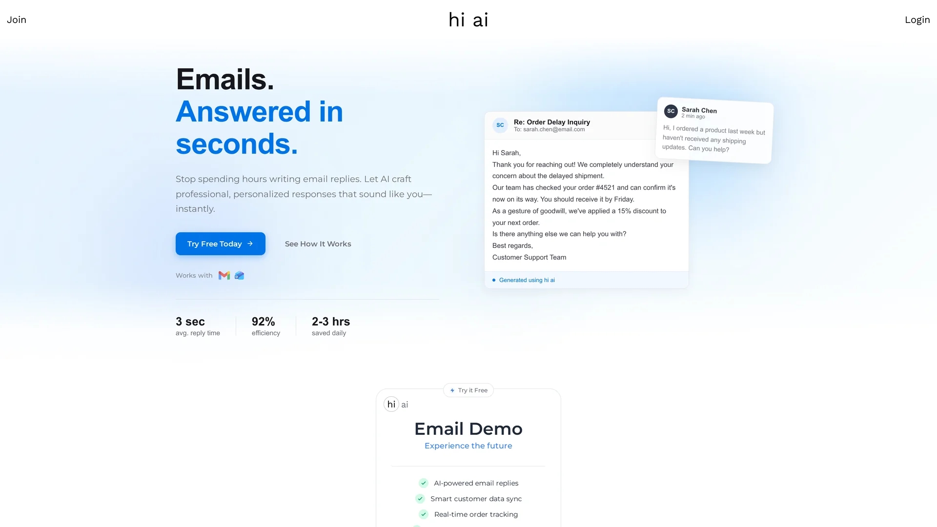 hiaireply-com homepage
