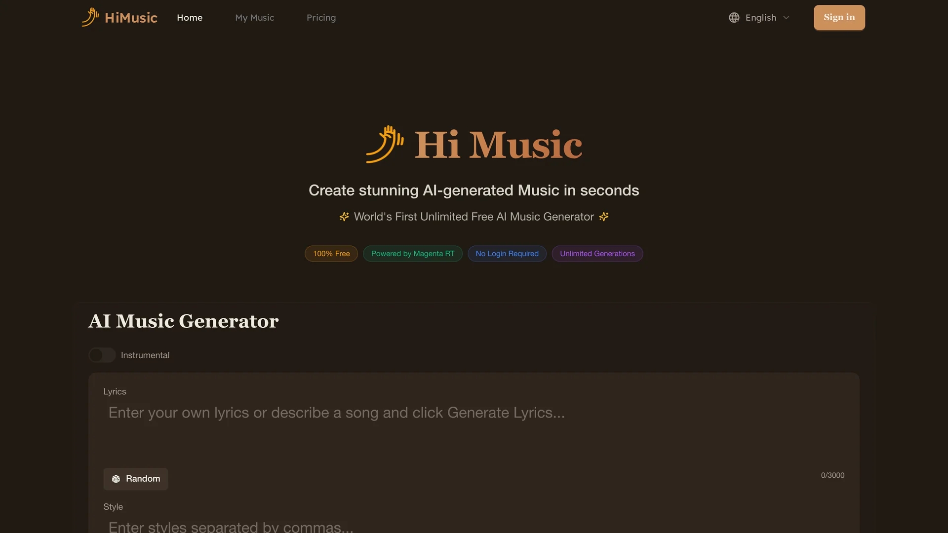 himusic homepage